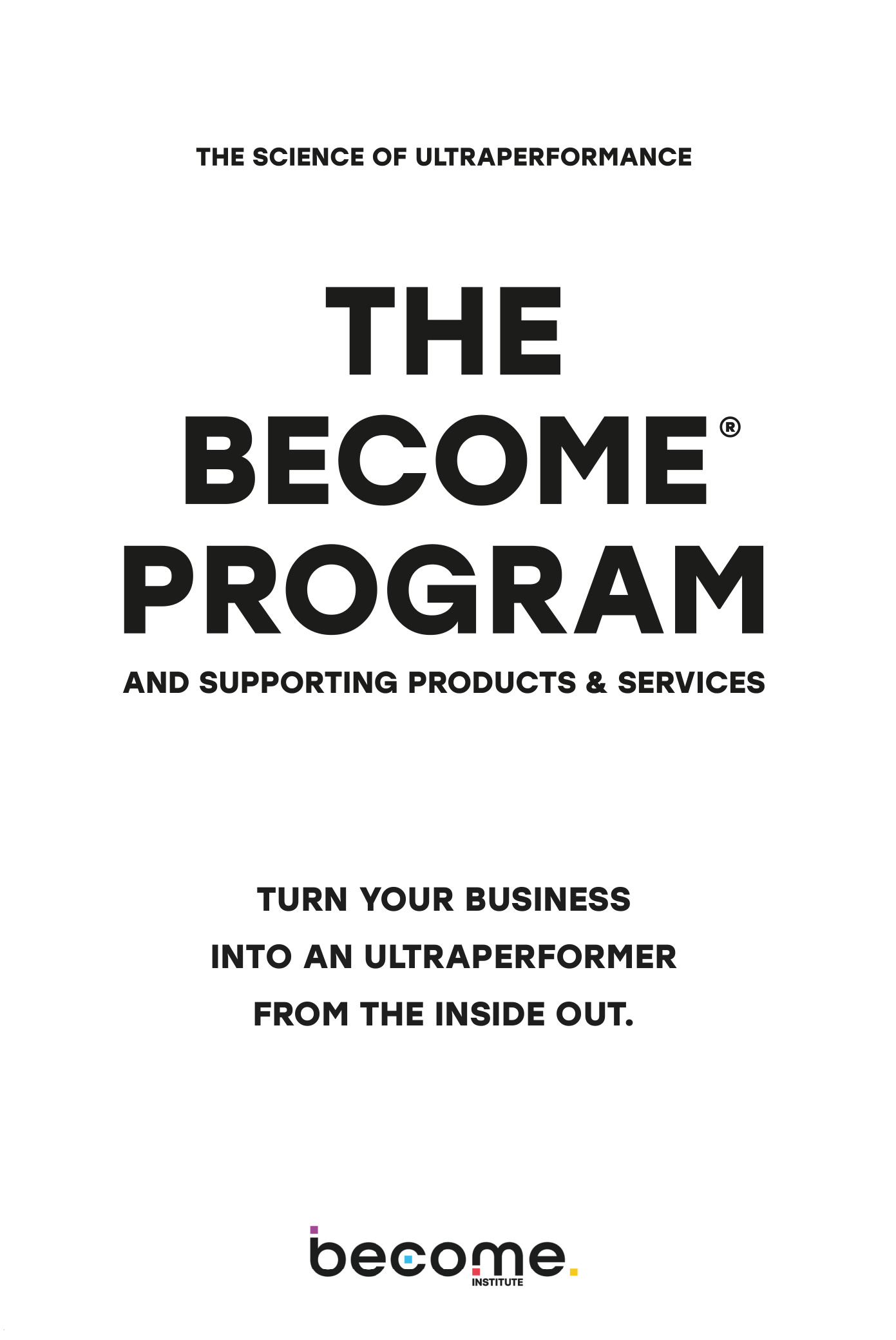 BECOME® Program And Supporting Products & Services Booklet cover