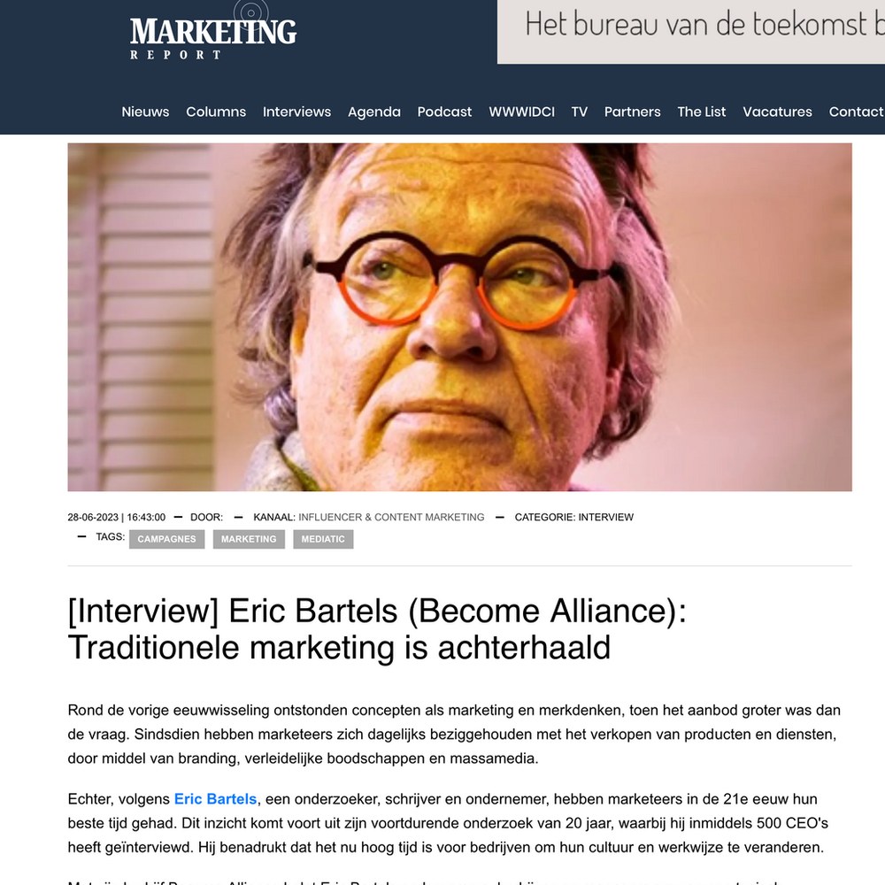MARKETING REPORT coverage of BECOME®